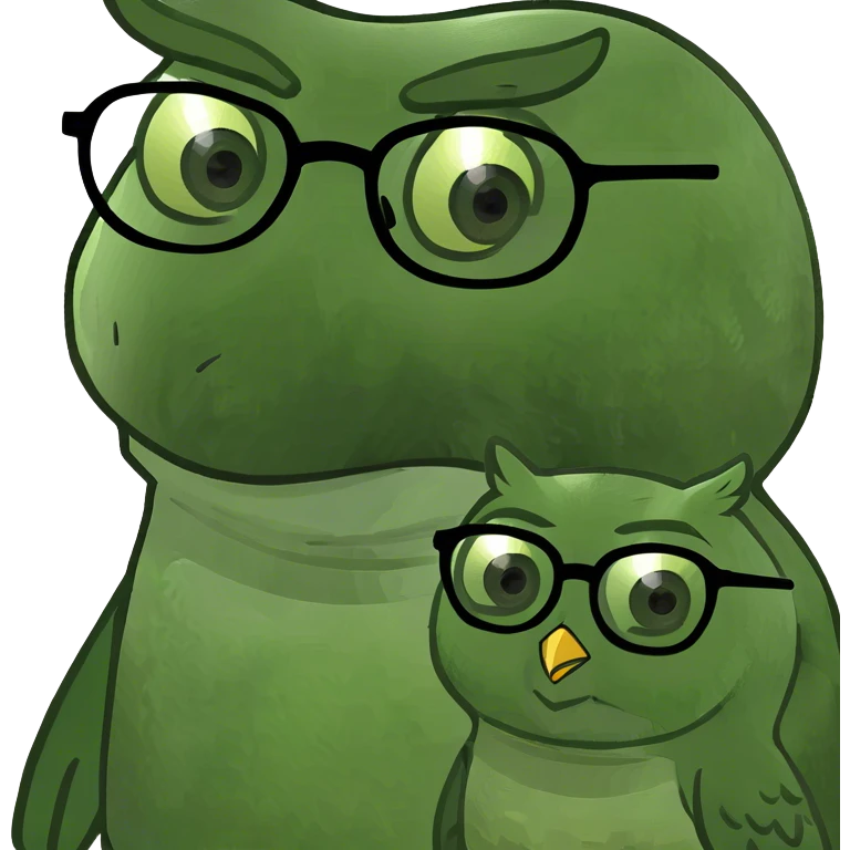 Owl with an owlette emoji