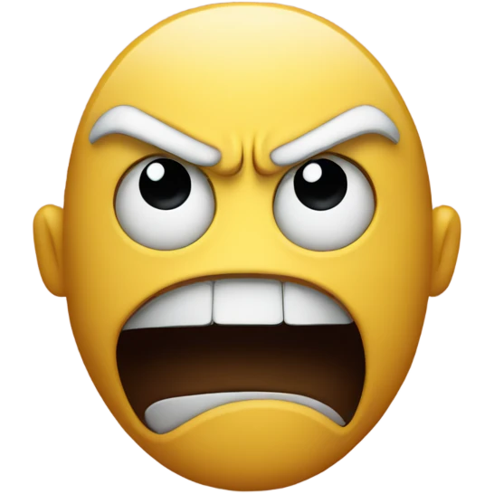Angry face emoji with a arm covering its mouth emoji