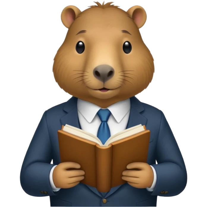 capybara reading in suit emoji
