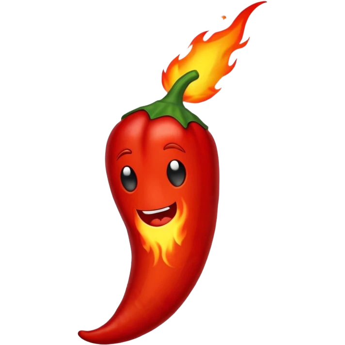 red hot chili pepper with fire emoji