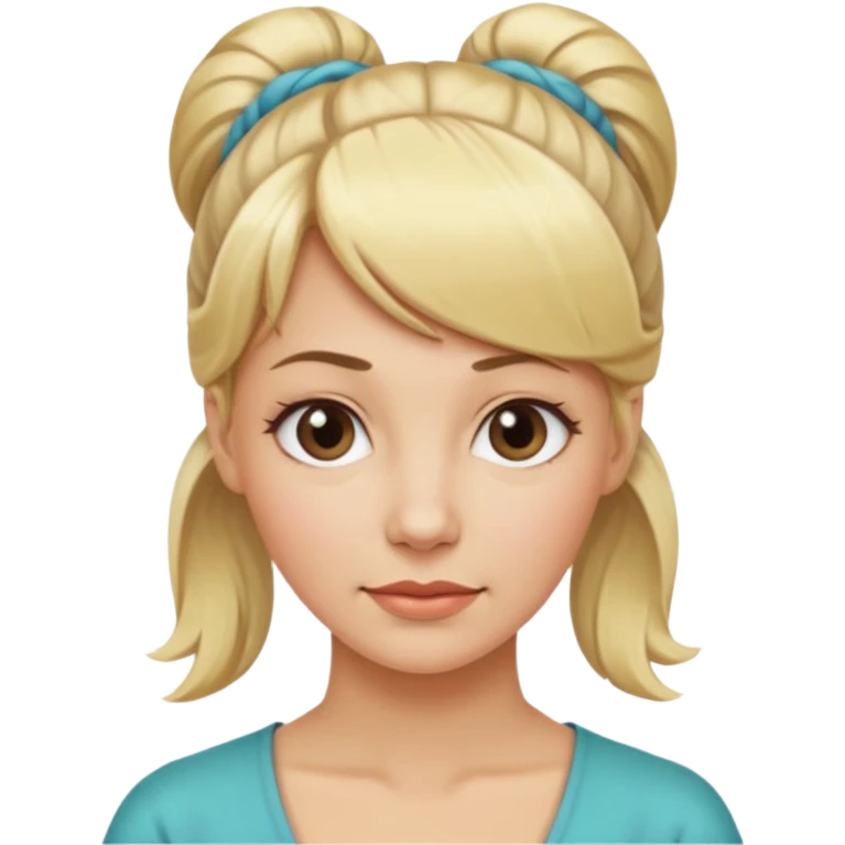 femme 35 ans blonde frange cheveux attachés emoji