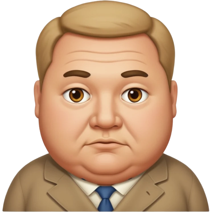 Fat uncle and small eye  emoji