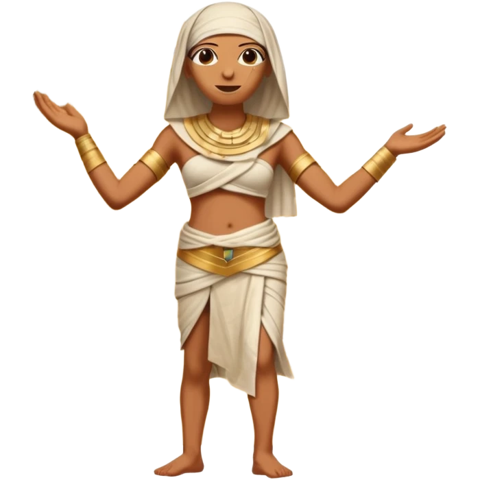 mummy dancing in front of Egyptian pyramid emoji