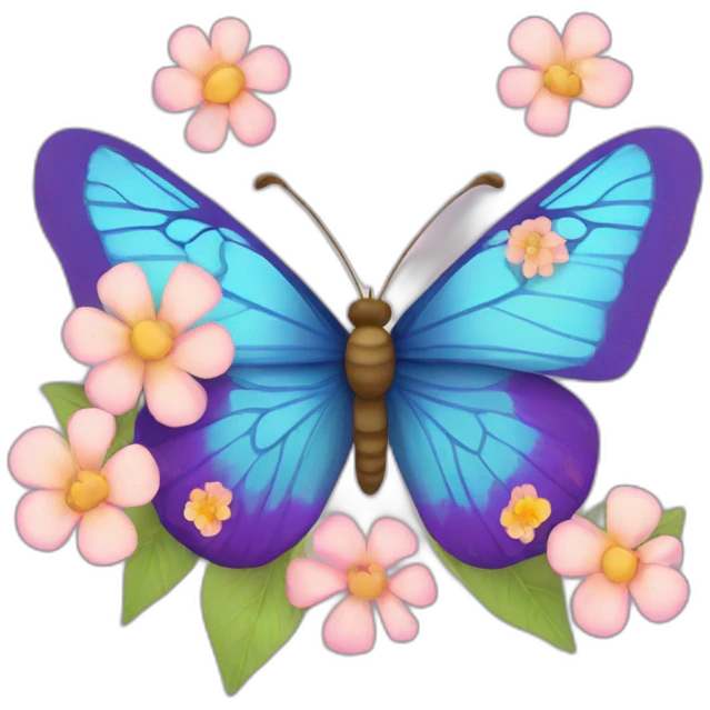 Butterfly with flowers emoji