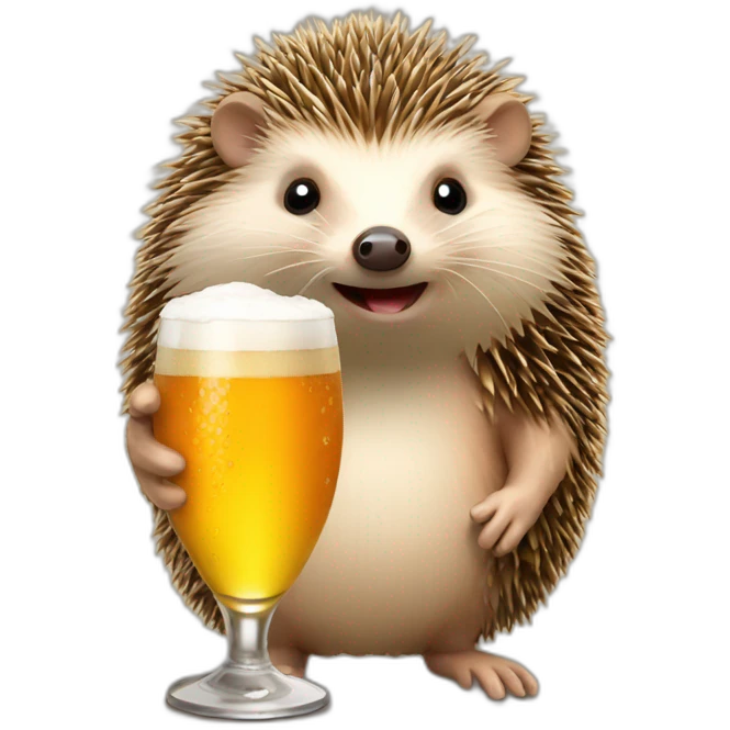 hedgehog drink beer for bitcoin emoji