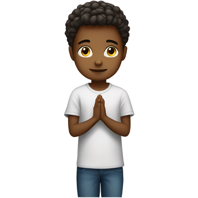 Young Christian who prays emoji
