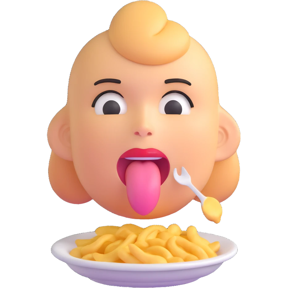 delighted face with tongue out tasting delicious food emoji