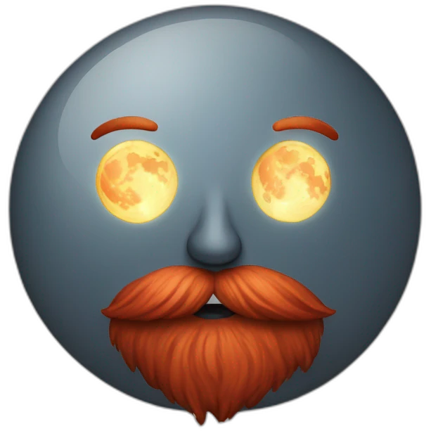 Bright Full moon with a long red beard emoji
