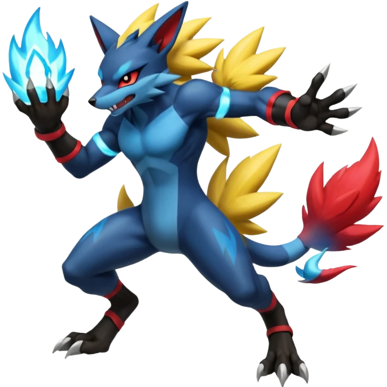 Lucario-Zoroark-Zeraora-Fakémon-hybrid-creature (full body)  emoji