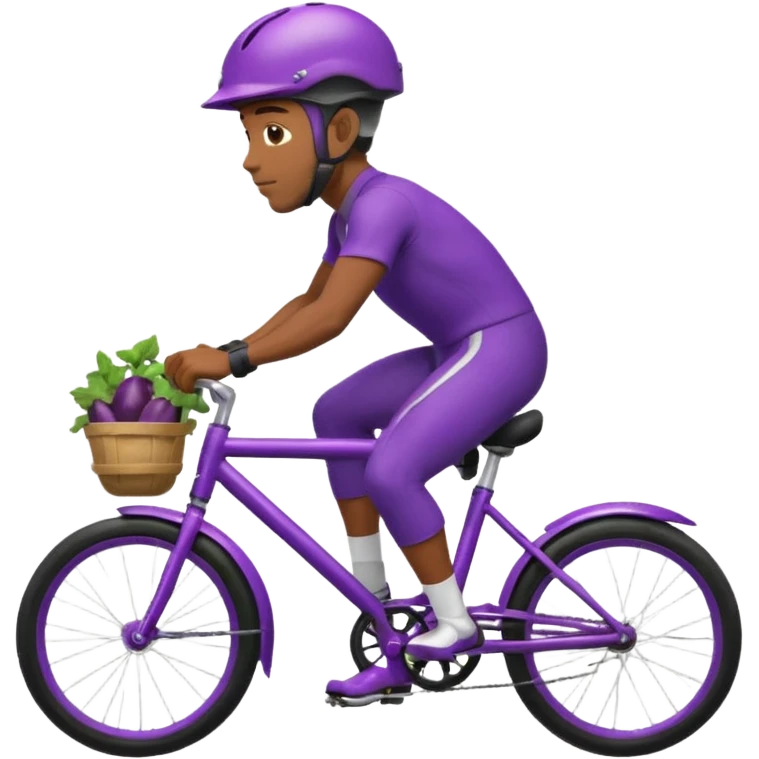 a black man on an eggplant bike emoji