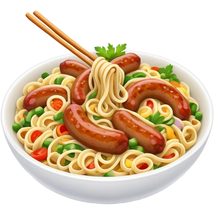 Noodle salad with saussagw emoji