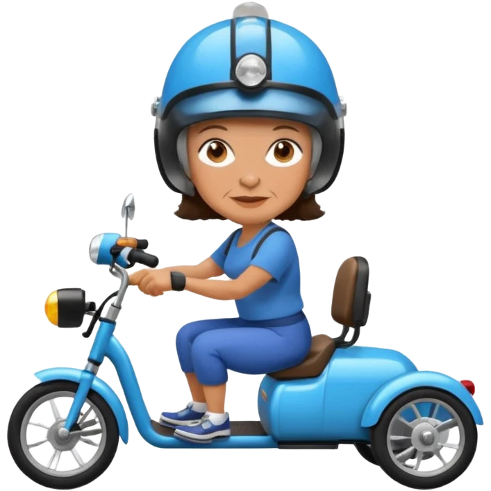 Brunette grandma on electric tricycle  emoji
