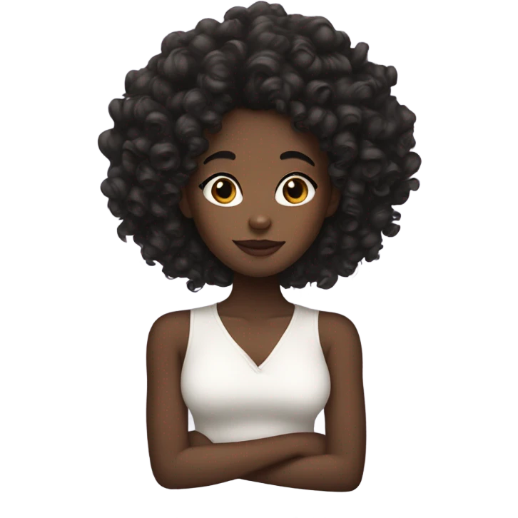 Black girl with French curls  emoji