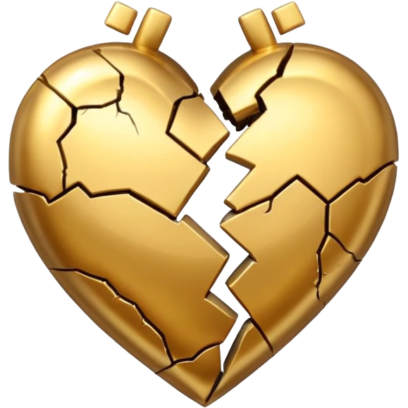Golden broken heart emoji