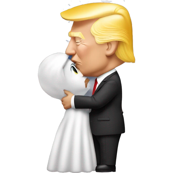 Elon musk kissing trump on the cheek emoji
