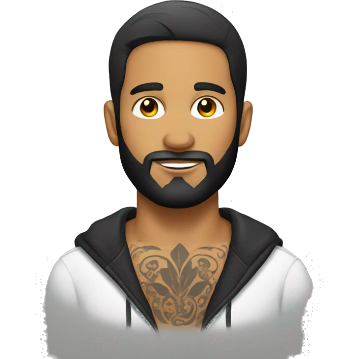 Hispanic man with beard and tattoos emoji