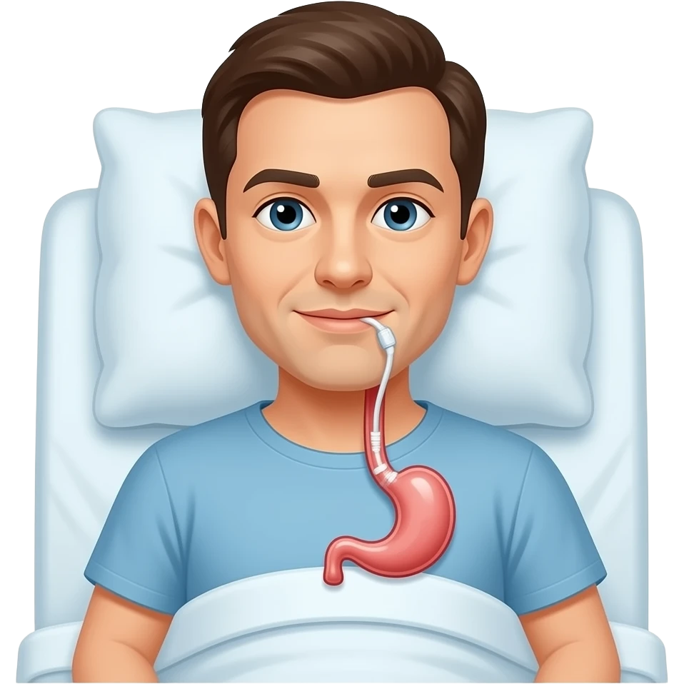 Человек на обследовании желудка emoji