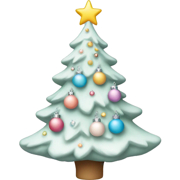 White Christmas tree with pastel decorations emoji