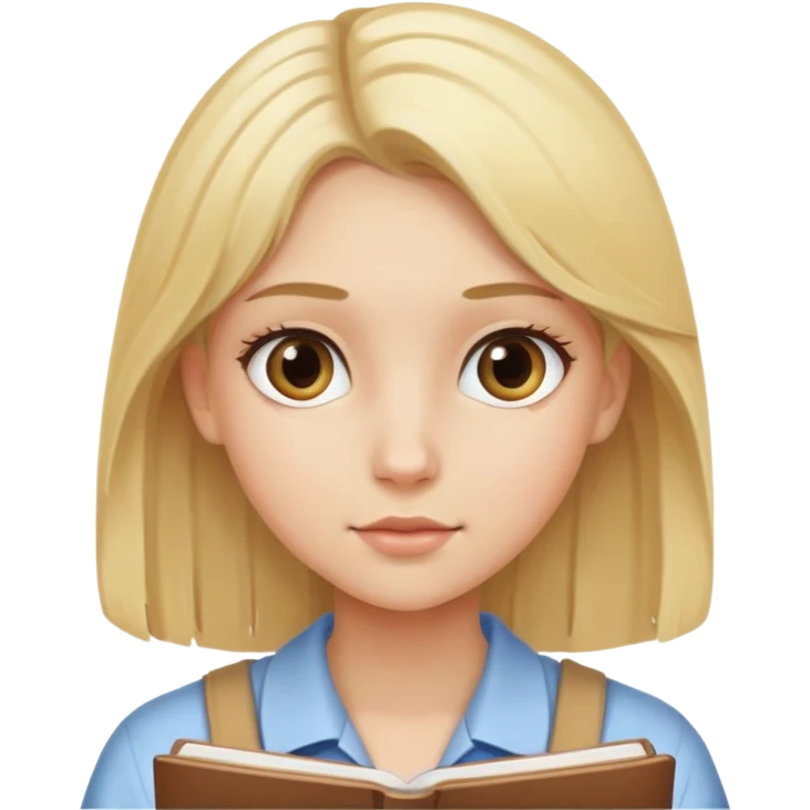 Girl study blonde Long  emoji