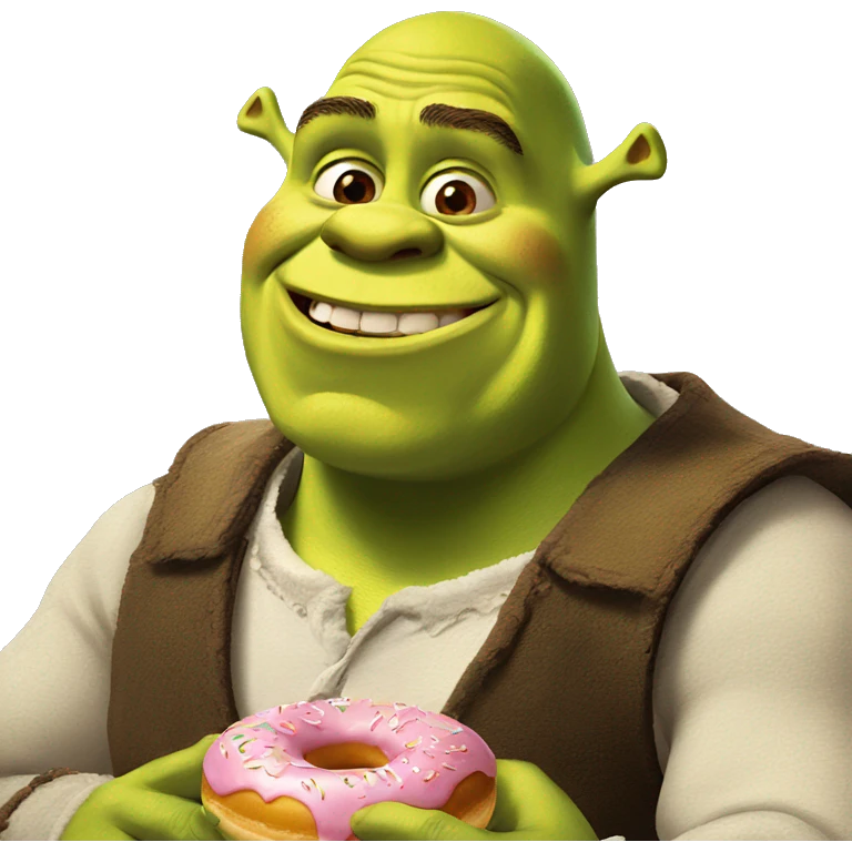 shrek eating a donut emoji