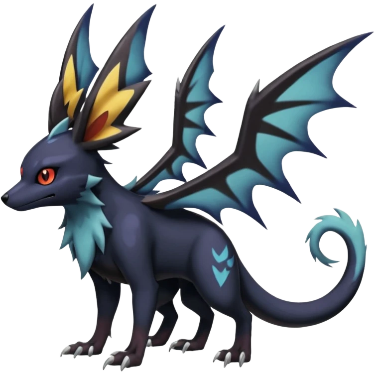 Spooky Nargacuga-Umbreon-Noibat-Noivern-Silvally-Pokémon-Fakémon-fusion (full body) emoji