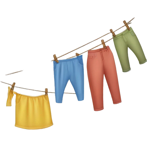 Washing line with wet clothes  emoji