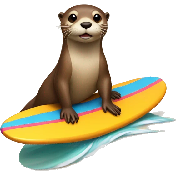 Otter on a surfboard emoji