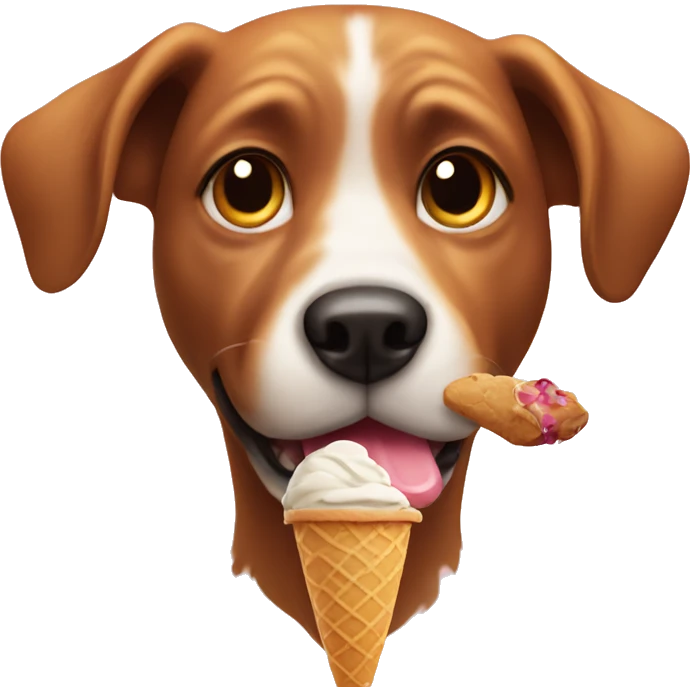 Dog with ice cream emoji