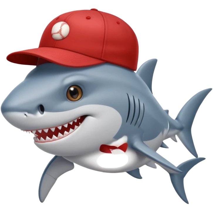 un requin avec une casquette emoji