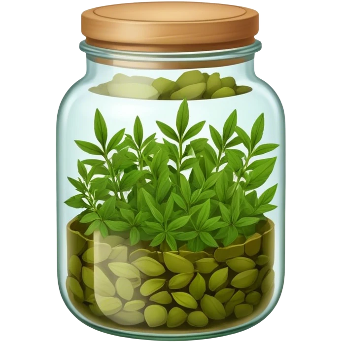 jar of green dried herbs emoji