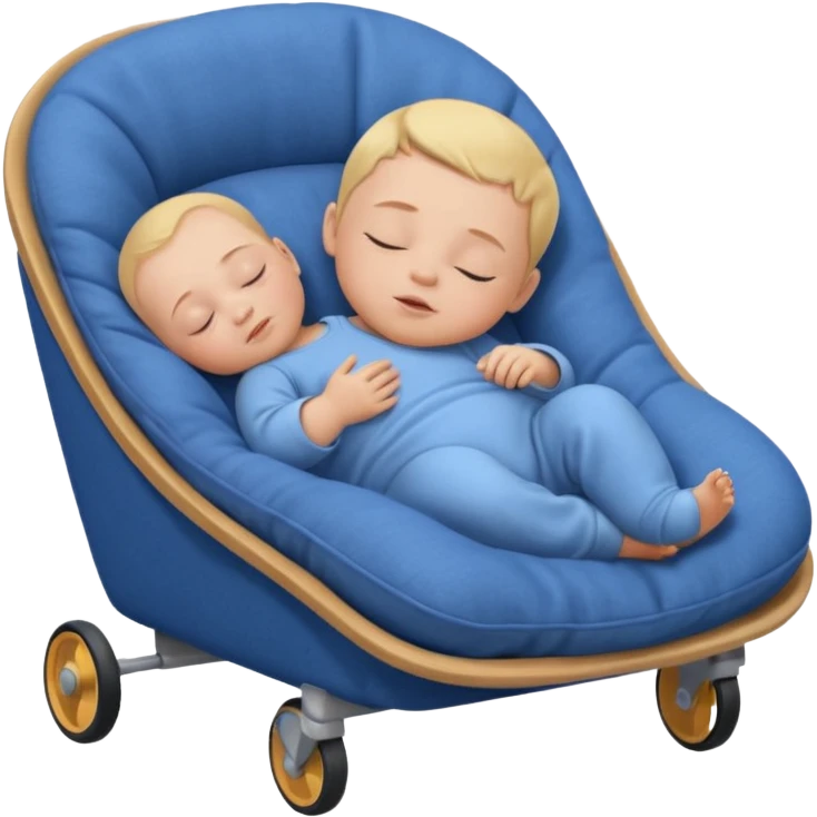Sleeping like a baby in small sleeping chair and that chair have small wheels emoji