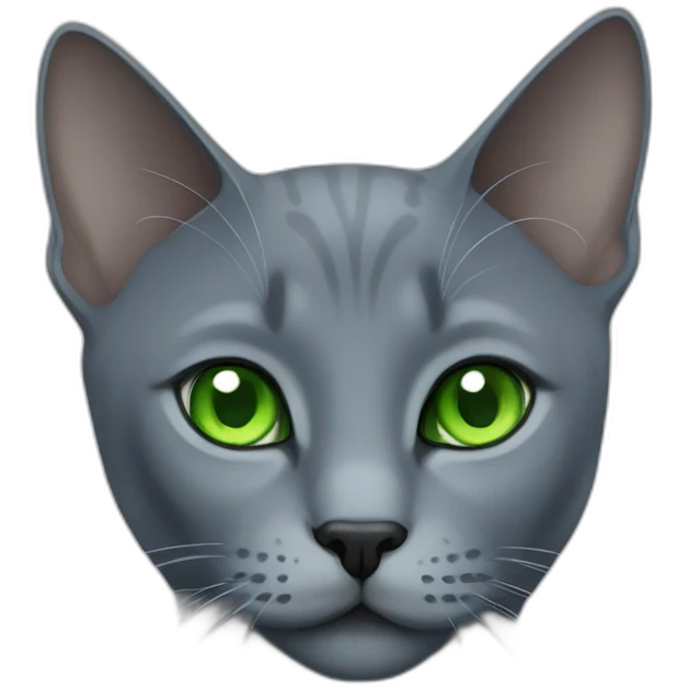 Russian blue cat with green eyes emoji