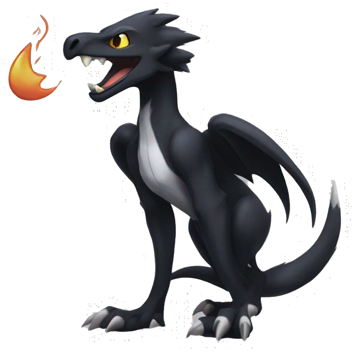 Black Cool Edgy Sergal-Seviper-Poochyena-Houndoom-Fakémon  emoji