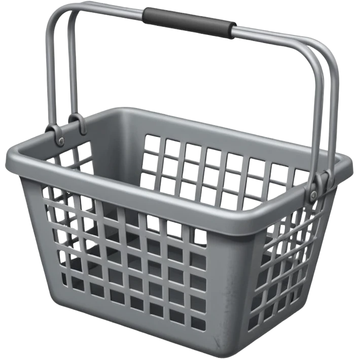 empty shopping basket metal gray emoji