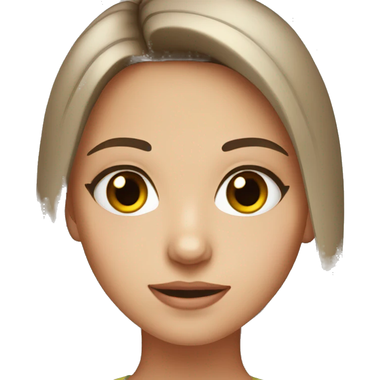 Pretty brunette girl with hazel eyes  emoji