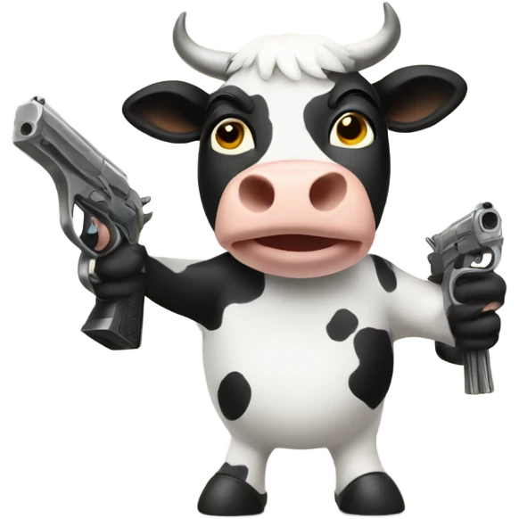 Cow holding a gun  emoji