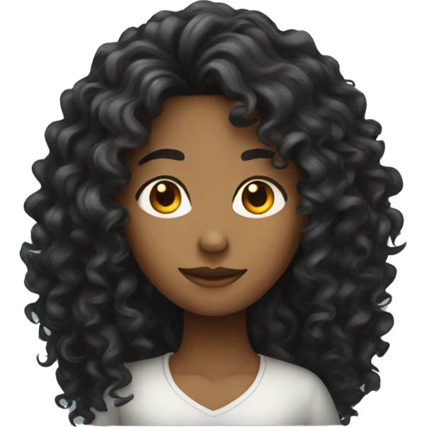 Long dark curly hair  emoji