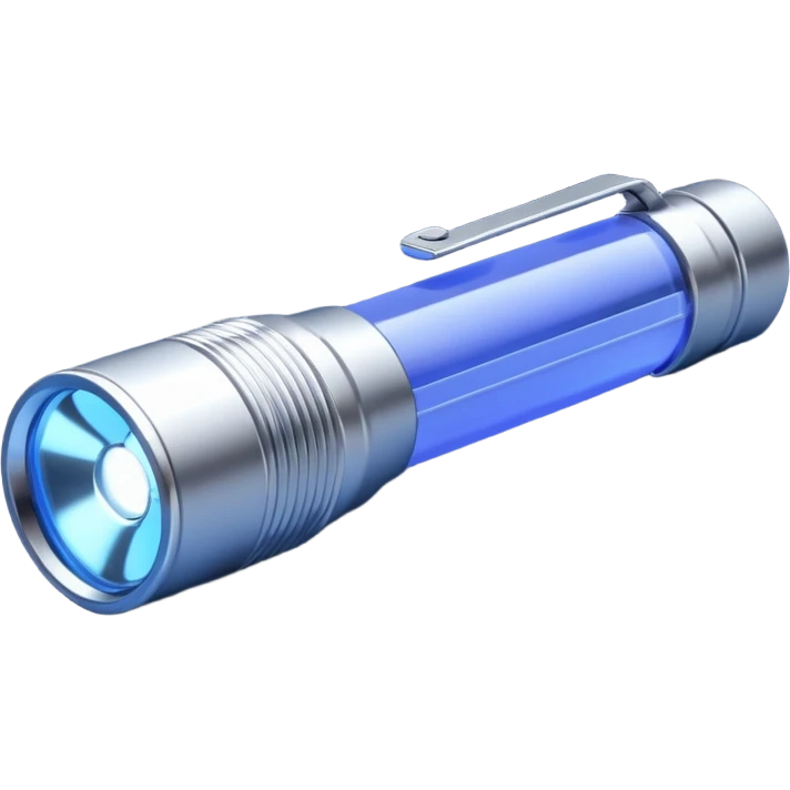 3D render of UV Flashlight, forensic investigation aesthetic, sterile clinical lighting, cool blue undertones, sharp high-contrast details, professional clean look. emoji