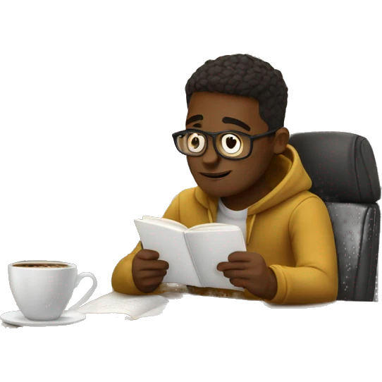 someone studying in a coffee shop emoji