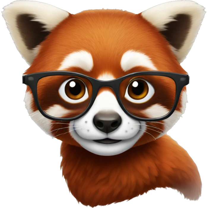 a red panda with horn-rimmed glasses emoji