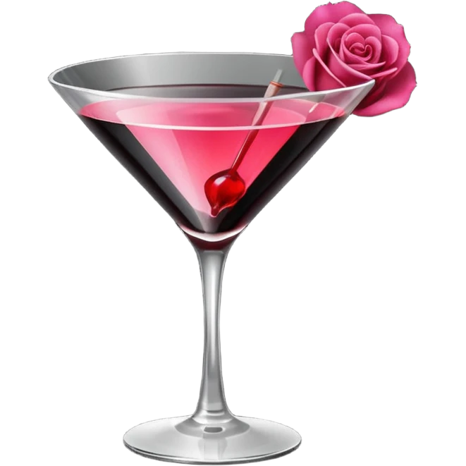 🍸+🍹🖤+🌹 (the liquid is black)  emoji