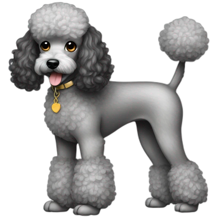 Dog Standart Poodle full body emoji