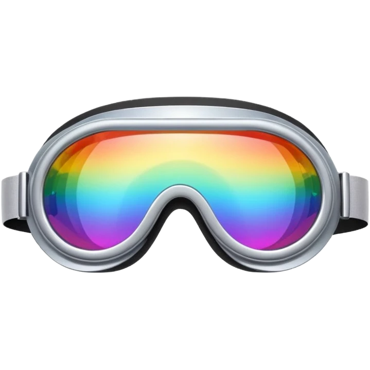 silver simulation rainbow visor goggles emoji