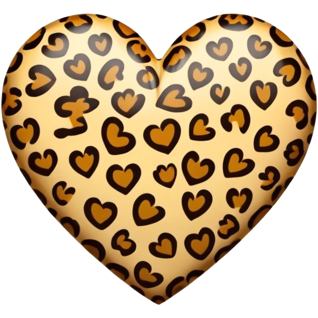 leopard print heart emoji