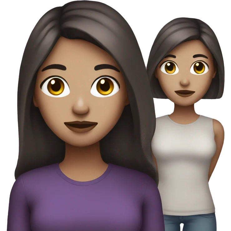 Brunette girl with a purple facemask emoji