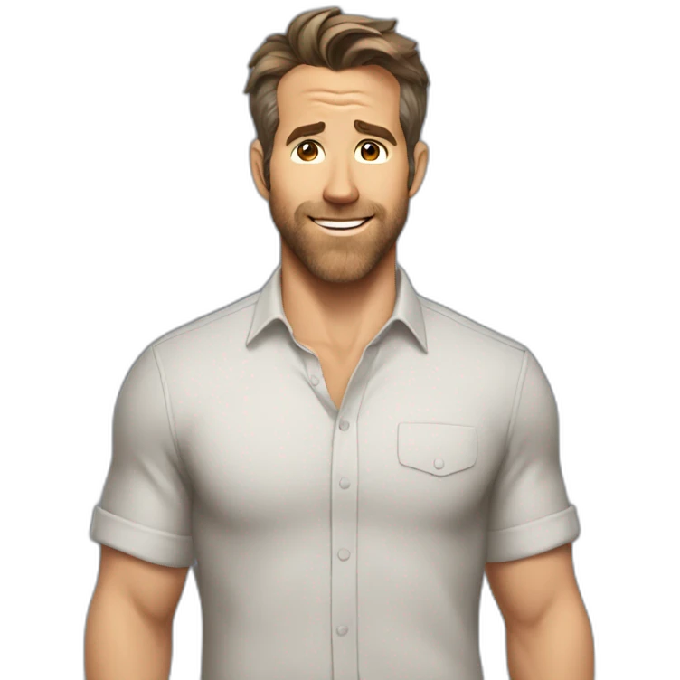 ryan-reynolds cartoon wearing shirt emoji