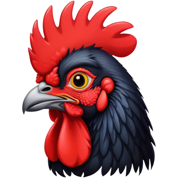 Black rooster face emoji