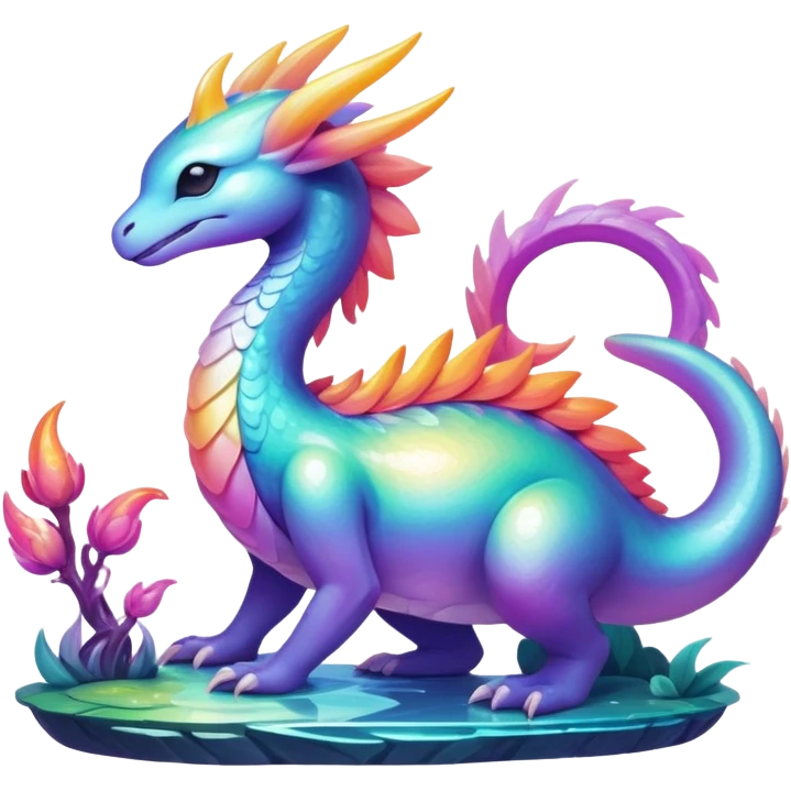 Epic divine complex detailed iridescent gradients aesthetic-Fakémon-creature-scenery emoji