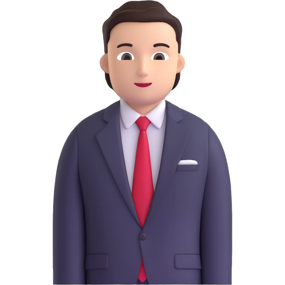 man wearing a suit with black horizontal stripes and a red tie emoji