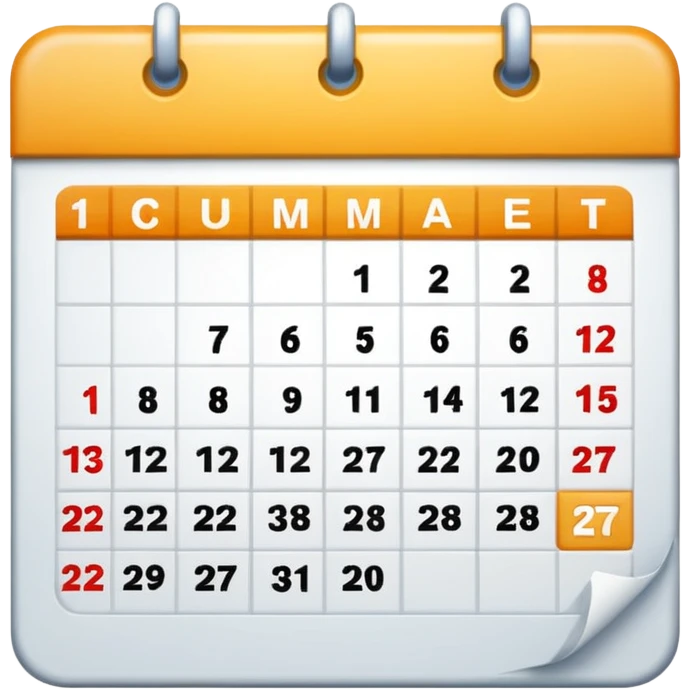 calendar showing two days emoji
